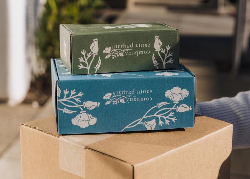 Sustainable mailer gift boxes out for shipment